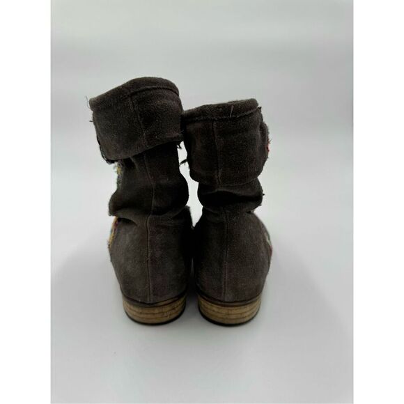 Anthropologie Howsty Slouchy Ankle Booties, Grey Suede Boho Made In Spain - Picture 9 of 11